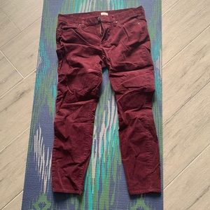 Slightly worn J.Crew Stretch Cords in Maroon